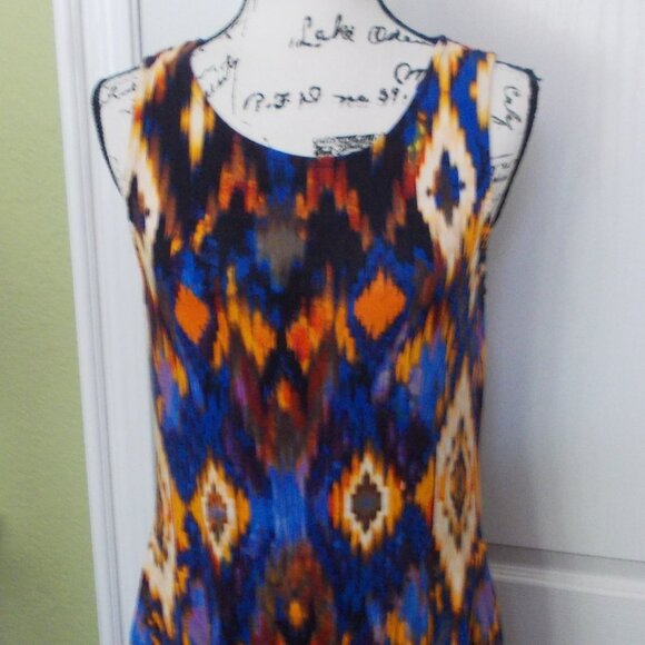Cupio Blush Tribal Bodycon Tank Dress L - Picture 1 of 6